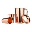 Pure Copper Pitcher 2 Tumblers Set Glossy Finish for Ayurveda