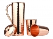 Pure Copper Pitcher Set with 2 Tumblers Hammered for Health