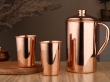 Pure Copper Pitcher  2 Tumblers Set  Glossy Finish for Ayurveda