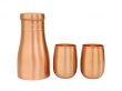 Pure Copper Plain Bedside Carafe with 2 Plain Tumblers