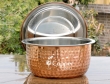 Pure Copper and Stainless Steel Casserole Pot with Lid for Serving