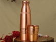 Pure copper Hammered Water Bottle With Tumbler Cap