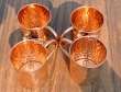 Set of Four Hand Beaten Pure Copper Mug
