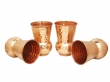 Set of Four Mughlai Style Hand Hammered Copper Tumblers