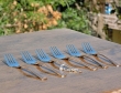 Set of Six Copper Plated Stainless Steel Forks