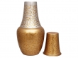 Bedside Water Carafe with Tumbler Capacity 1.4 Liter Silver Gold
