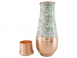 Copper Carafe Made of Pure Copper for Ayurveda Health Benefits Long Neck Capacity 1.8 Liter Printed