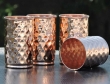 Copper Set of 4 Royal Hammered Tumblers Made of Hand Beaten