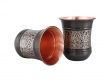 Copper Tumbler Set of 2 Floral Pattern 250 Ml Capacity For Ayurveda Health Benefits Curved