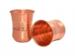 Copper Tumbler Set of 2 Hammered and Plain 250 Ml Capacity Curved