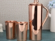 Copper Water Jug with 2 Tumblers Plain Pattern for Health Benefits