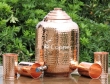 Eight Liter Copper Water Dispenser with Matching Tumblers