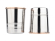 Elegant Stainless Steel Tumblers with Copper Accents - Set of 2