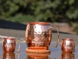 Hammered Copper Moscow Mule Mug with Two Matching Mini Mugs