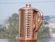 Hand Beaten Pure Copper Jug with Lid for Storing Drinking Water