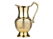 Brass Mughlai Jug with 2 Straight Tumblers Embossed Design for Water Storage and Serving