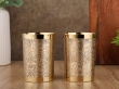 Pure Brass Straight Glass Decorative Tumbler for Serving Water