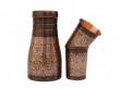 Pure Copper Bedside Carafe with Floral Pattern and a Set of 2 Etching Pattern Tumblers