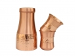 Pure Copper Bedside Hammered and Plain Carafe with a Set of 2 Tumblers Curved Design