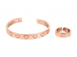 Pure Copper Heart Magnetic Bracelet Ring Set