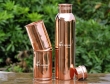 Pure Copper Plain Bottle with Two Matching Tumblers