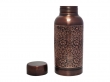 Pure Copper Water Bottle Beautiful Floral Pattern For Ayurveda Health Benefits 600 Ml Capacity