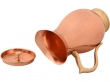 Pure Copper Water Hammered Jug with Lid and Brass Handle for Ayurveda Health Benefits 1 Liter Capacity Traditional Style