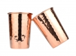 Set of 2 Hammered Copper Tumblers 350ml Uncoated Unlined