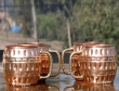 Set of Four Hammered Pure Copper Barrel Moscow Mule Mugs