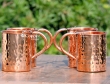 Set of Four Hand Beaten Pure Copper Mug