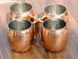 Set of Four Hand Hammered Copper Moscow Mule Mug