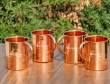 Set of Four Plain Copper Mugs