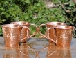 Set of Four Pure Copper Hammered Cups