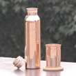 Set of One Copper Leak Proof Water Bottle and One Copper Tumbler