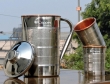 Steel Outer and Copper Inner Ayurvedic Water Jug with Two Copper Tumblers