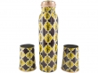  Pure Copper Water Bottle with 2 Tumblers Set Reaping Ayurvedic Benefits with GIFT PACKAGING Yellow