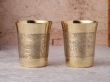 Brass Glass Tumbler with Artistic Design Perfect for Yoga and Ayurveda