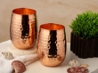 Copper Barrel Tumblers Hammered Set of 2 for Ayurvedic Use 250 ml 