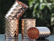 Copper Set of 4 Royal Hammered Tumblers Made of Hand Beaten