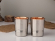 Elegant Stainless Steel Tumblers with Copper Accents - Set of 2