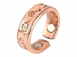 Engraved Floral Copper Ring with Magnets