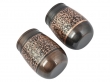 Handcrafted Floral Copper Tumblers Set of 2 Ayurvedic Barrel Style 250 ml 