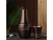 Pure Copper Bedside Water Carafe with Tumbler Capacity Etching Pattern 1.4 Lt