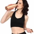 Pure Copper Fanta Bottle for Ayurvedic Health Benefits 900 Ml Etching Pattern