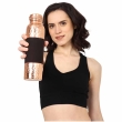 Pure Copper Water Bottle for Ayurvedic Health Benefits 1000 Ml Color Pattern