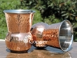 Set of Two Mughlai Style Hammered Copper and Steel Tumbler