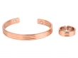 Striped Lines Copper Bracelet Ring Adjustable Set