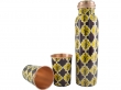 Pure Copper Water Bottle with 2 Tumblers Set Reaping Ayurvedic Benefits with GIFT PACKAGING Yellow