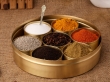 Brass Masala Box Set with Spoon Premium Food Spice Storage