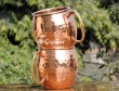 Copper Plated Hammered Stainless Steel Moscow Mule Mug Set